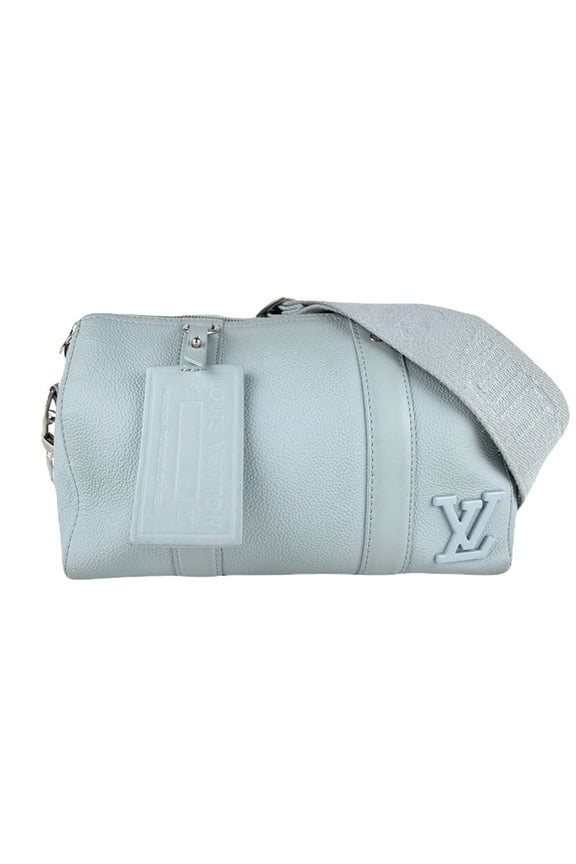 Pre-Owned Louis Vuitton Aerogram City Keepall Shoulder Bag in Light Blue and Silver, Women's,...