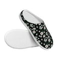 thumbnail image 3 of Daiia Daisies Flowers Print Women’s Fuzzy Slippers Memory Foam Lightweight House Shoes Cozy Loafer Flannel House Shoes-37/38, 3 of 7
