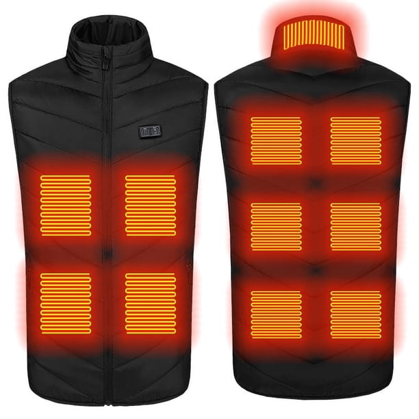 Chaleco calefactor inteligente de temperatura constante con control doble de 11 zonas múltiples para hombres y mujeres con el mismo chaleco calefactor, chaleco calefactor eléctrico inteligente