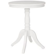 SAFAVIEH Vivienne Classic Solid Round Top Side Table, White