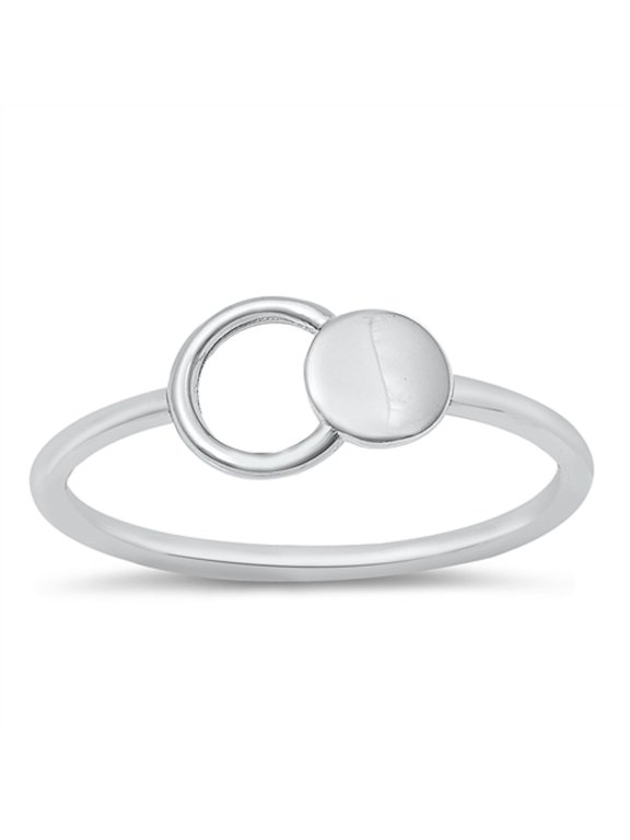 Sterling Silver Solar Eclipse Design Ring Size 8