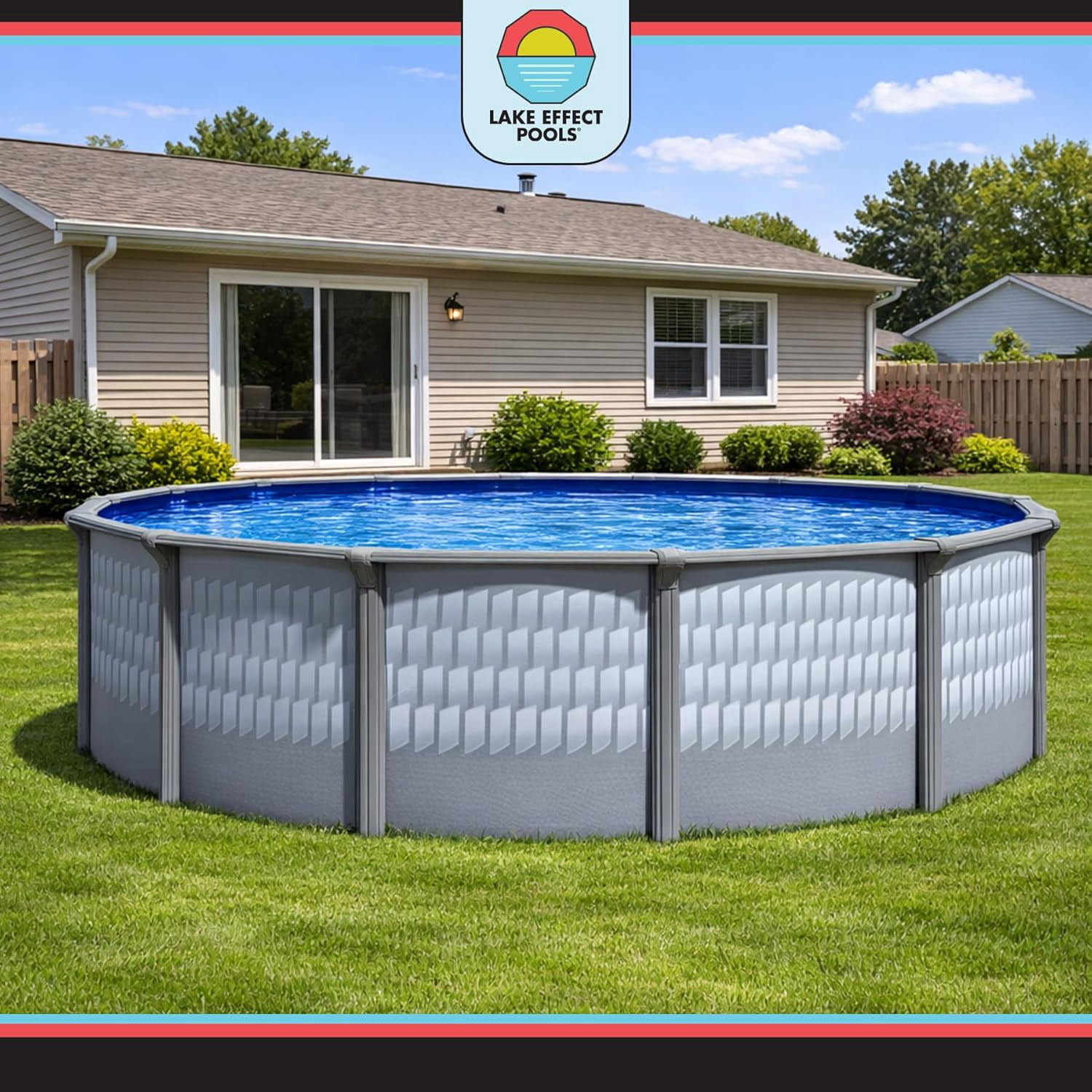 Lake Effect Pools Testudo 27' Round x 52" Resin Protected Steel Above Ground Swimming Pool