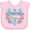 thumbnail image 3 of Inktastic My Pawpaw Loves Me with Flowers and Hearts Boys or Girls Baby Bib, 3 of 4