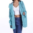 thumbnail image 5 of Kcodviy Womens Rain Jacket with Plus Size Windbreakers for Women Hood Lightweight Long Sleeve Womens Rain Proof Jacket Windbreaker Zip Up Drawstring Cheer Rain Jacket Raincoat with Pockets, 5 of 5
