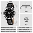 thumbnail image 4 of Watch for Men,Analog Quartz Waterproof Wristwatch with Date and Leather Band,Casual Fashion Mens Watches Gift for Man, 4 of 8
