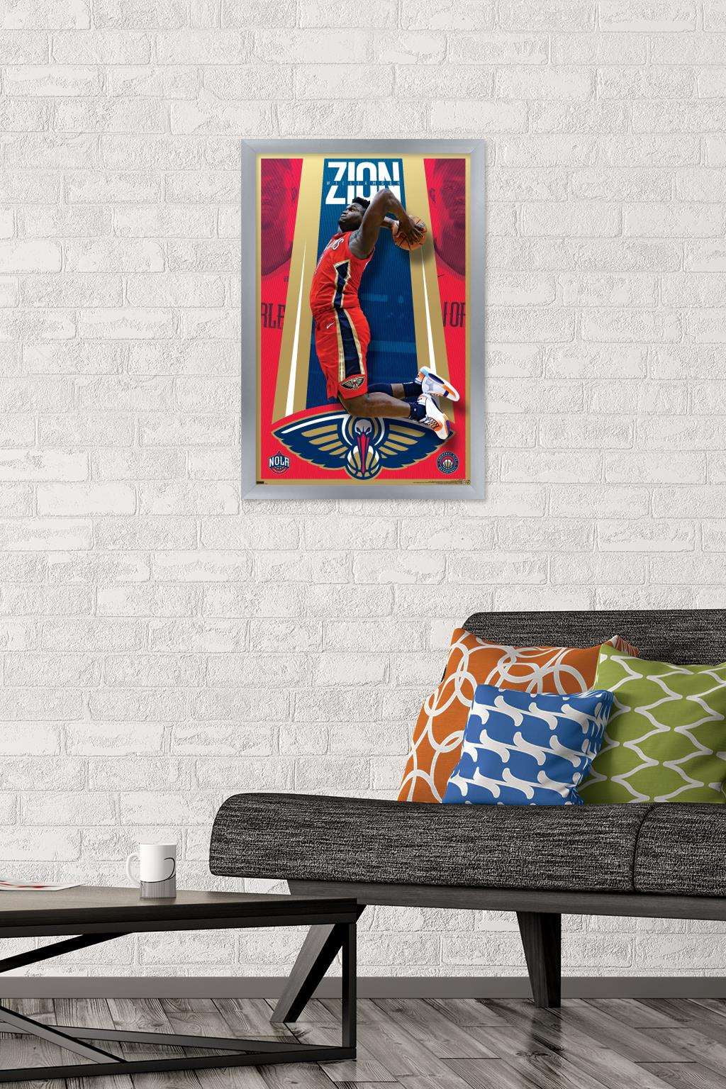 NBA New Orleans Pelicans - Zion Williamson 20 Wall Poster, 14.725" x 22.375", Framed