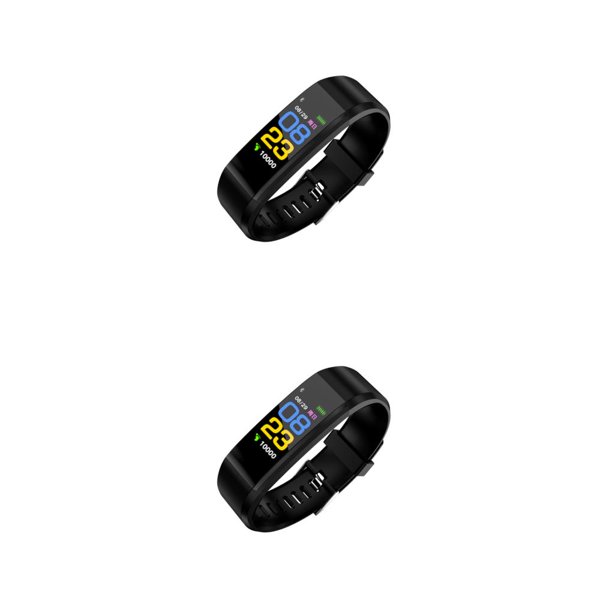Methold inteligente Impermeable cardíaco Reloj inteligente Función de recordatorio multifuncional Correa para bañarse Nadar Correr Negro 2Conjunto