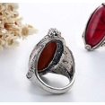thumbnail image 3 of Opolski Women Boho Knuckle Rings Vintage Oval Turquoise Antique Silver Plated Carving Ring Jewelry Exquisite Finger Rings Jewelry for Party Banquet, 3 of 6