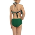 thumbnail image 4 of URMAGIC URMAGIC Mommy and Me Matching 2-Piece Bikini Set Girls Women Halter Ruffle Falbala Bathing Suit/Hawaii Leaf, 4 of 10