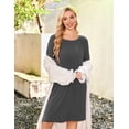 thumbnail image 5 of Ekouaer Women Maternity Nightgown Labor Delivery Nursing Gown Hospital Breastfeeding Dress Button Down Long Sleeve Sleepwear, 5 of 6
