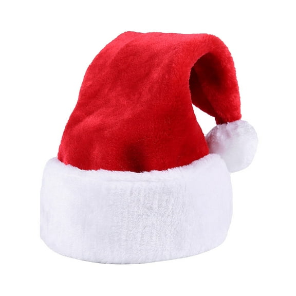 MLINS 1Pc High-grade Christmas Hat Plush Thickened Hat Christmas Party Ornaments Supplies for Adults Kids