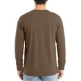 thumbnail image 4 of GrmtClth Mens Long Sleeve Shirts Comfortable V-Neck Breathable Top Solid Color Soft T-Shirts Slim Fit Clothing Coffee 5XL, 4 of 7