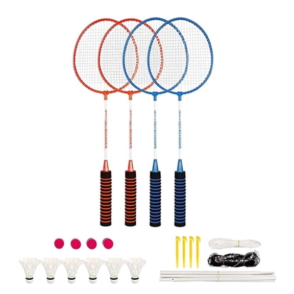 (Open Box) KESIKA BADMINTON RACKETS 4 PACK RACQUETS GAME - BLUE/ORANGE/WHITE/BLACK