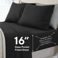 thumbnail image 4 of Sleepdown Jersey Knit Twin XL Sheets 3pc|100% T-Shirt Cotton Blend Super Soft Breathable Jersey Sheets | Stretchy Comfy All Season Jersey Bedding Sheets & Pillowcases |Extra Deep Pocket Sheets, Black, 4 of 8