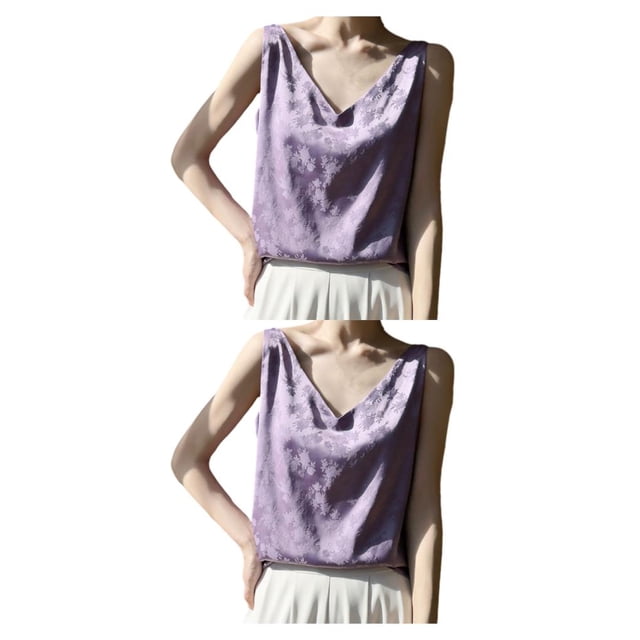 Qarigey Transpirable y cómodo Halter Top Mujeres Love - Para el verano Camiseta Top Tops Mujeres Tank Tops Camisola Sexy Ligero A37 Púrpura L A37 Púrpura L 2Conjunto
