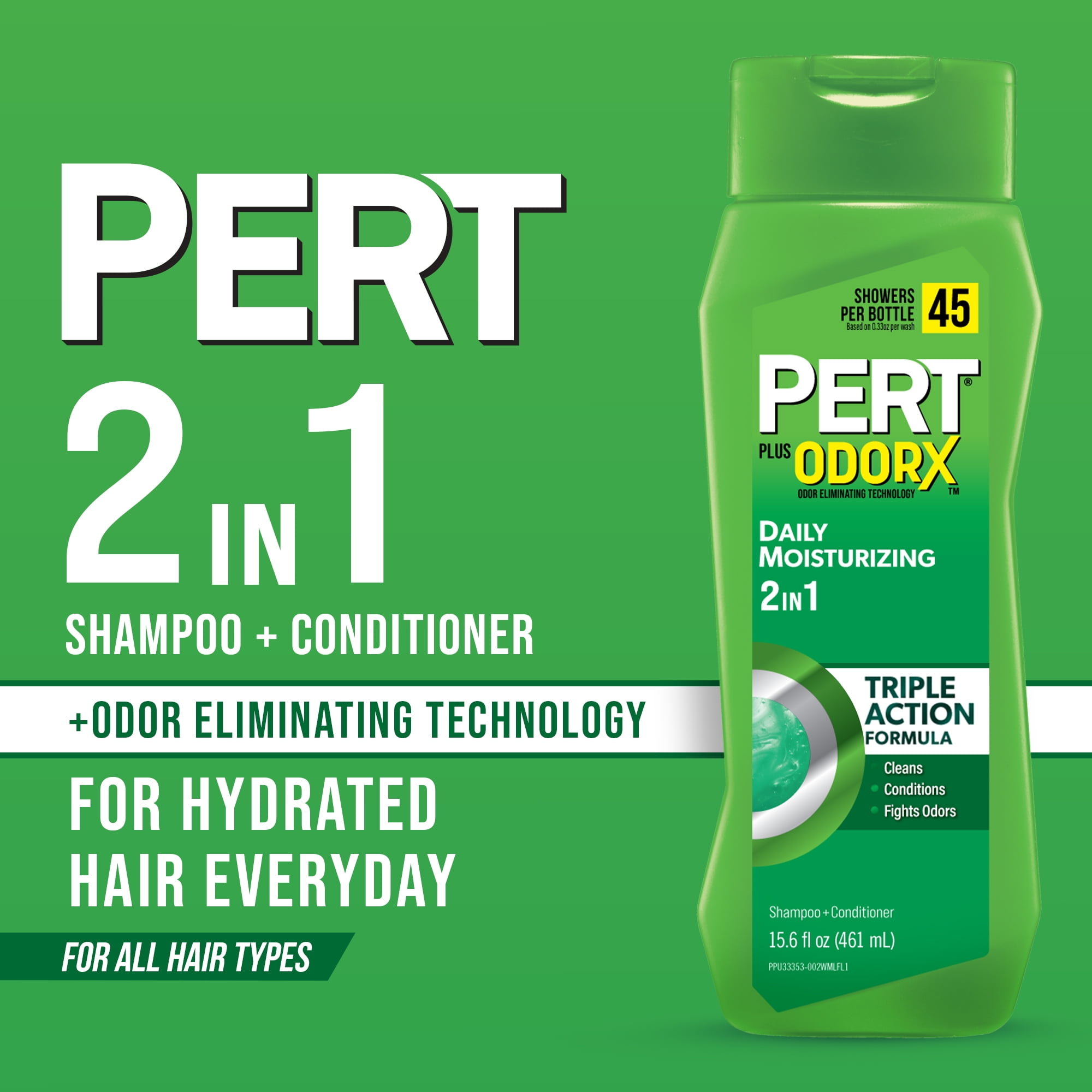 Pert 2-in-1 Complete Clean Shampoo & Conditioner, for All Hair Types, 15.6 fl oz