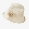 thumbnail image 5 of TYGHBN Women's Summer Sun Hat Temperament Versatile Lightweight Sun Basin Bride Wedding Tea Party Summer Sun Hat Ms. Outdoor Elegant Temperament Fabric Sun Hat 1960s Women Fuzzy Clueless Hat Barest, 5 of 5