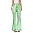 thumbnail image 2 of Sequin Pants Women 2026 Trendy Elastic High Waist Casual Flared Sparkly Pants Clubwear Dancewear, 2 of 6