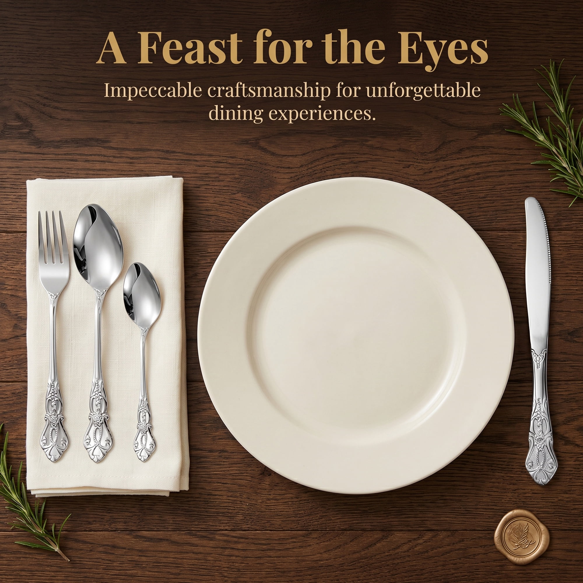 Unique Bargains 24 Piece Stainless Steel Floral Flatware Set for Eating Tableware Silver