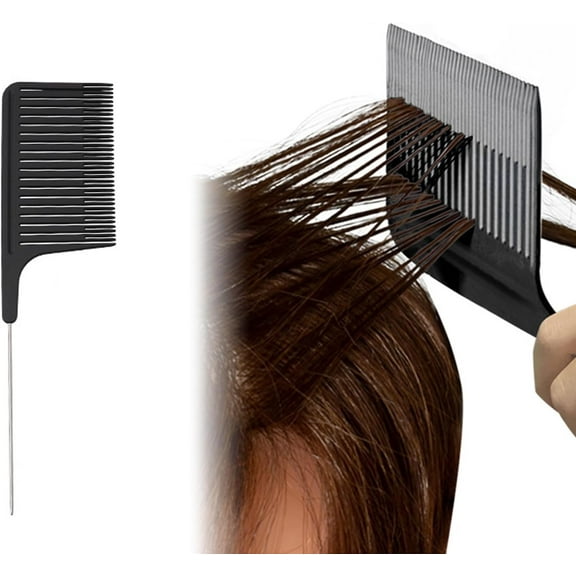 Hair Highlight Comb, Professional Hair Stylist Comb with Stainless Steel Rat Tail, Ergonomic Design, Safe Use, Premium Material, Practical and Versatile for Home and Salon