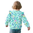 thumbnail image 3 of Xoenoiee Green Leopard Print Toddler Baby Girl Sweatshirt Long Sleeve Shirts Kids Fall Winter Sweat Shirt Tops with Ruffles Trim, Size 3-4 Years, 3 of 7