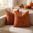 thumbnail image 7 of PiGOGI 45x45cm Fall Maple Leaf Embroidered Throw Pillow Cover Linen Cushion Case for Sofa, 7 of 7