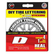 Tire Sticker 9766020036 Letter D Tire Stickers & Film, White - Pack of 4