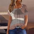 thumbnail image 1 of Fiudx Ofertas Del Día Blusa de Manga Corta a La Moda para Mujer, Camiseta Estampada, Top Informal, 1 of 6