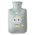 thumbnail image 4 of Botella de agua caliente de felpa de dibujos animados/relleno de agua caliente a prueba de fugas suave regalo calentador de cama de compresa Verde 500ml shamjiam Biberón Calentador, 4 of 9