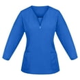 thumbnail image 2 of Women's Scrubs Healthcare Top, V-Neck long Sleeved Blue L, 2 of 4