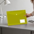 thumbnail image 4 of Yhmxh 20 Pack Clear Document Folders Plastic Envelopes Poly Envelopes File Envelopes with Label Pocket and Snap Button for Home Work Office Organization, Letter Size/A4 Size, 4 of 6