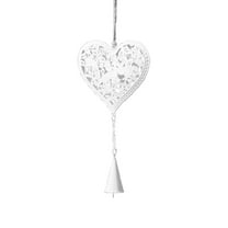 LanSuare Christmas Heart-shape Hanging Ornament, Metal Hollow-out Heart Pendant, Suitable for Xmas Tree, Holiday Party, Indoor Outdoor Hanging Decoration