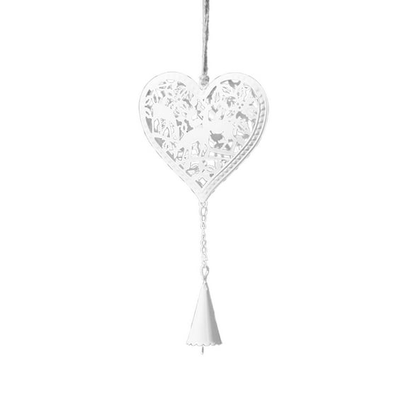 LanSuare Christmas Heart-shape Hanging Ornament, Metal Hollow-out Heart Pendant, Suitable for Xmas Tree, Holiday Party, Indoor Outdoor Hanging Decoration