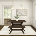 thumbnail image 6 of Plank+Beam Solid Wood Verso Dining Bench, 48" Entryway Bench, Minimalist Room Bench, Walnut, 6 of 10