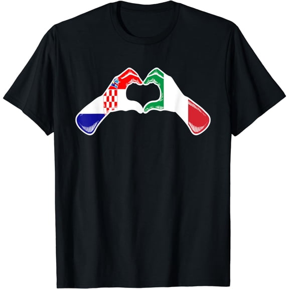 Croatia Italy Flag - Croatian Italian Heart T-Shirt