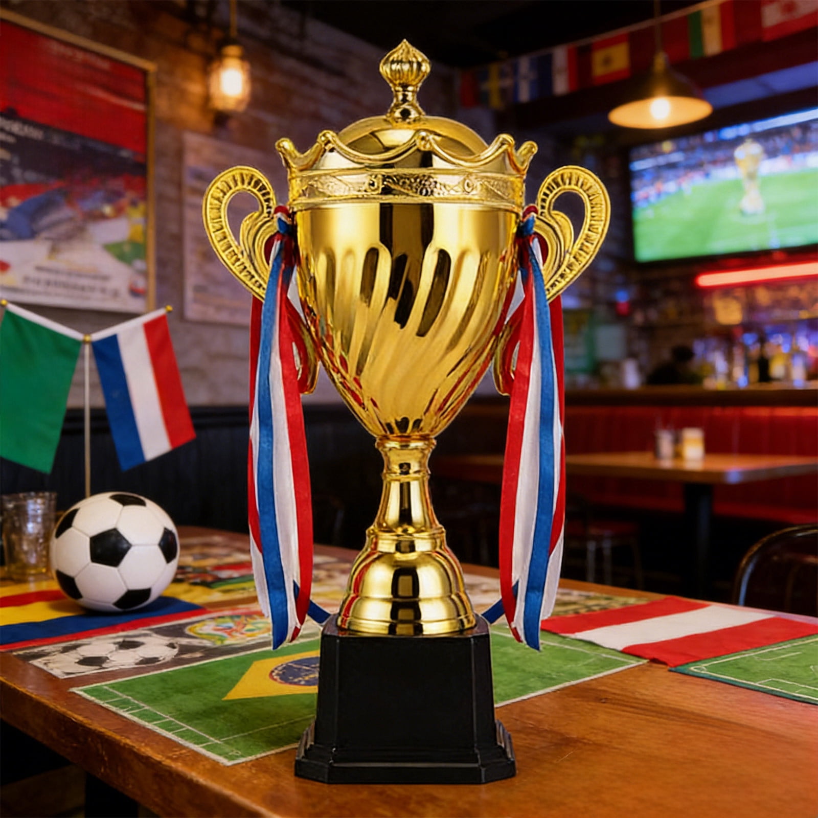 Dxssxc Gold Place Trophy Cup - Metal Award for Sports Championship, Youth Birthday Party & Event Prize, Durable Glossy Finish for Basketball, Football & Soccer Tournaments