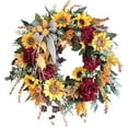 thumbnail image 2 of Rustic Sunflower Wreath, French Wreath, Welcome Flower Garland, Hanging Decoration for Front Door, 45Cm, Brand New,, 2 of 6