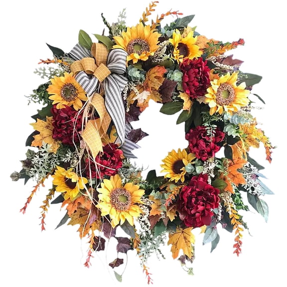 Fall Decorations for Home, Artificial Sunflowers Wreath Fall Wreaths for Front Door for Thanksgiving Farmhouse Harvest Fall Decor, Fall Wreath, Autumn Wreath, Fall Decor