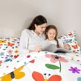 thumbnail image 5 of Feelyou Kids Spring Flower Bedding Comforter Set, Cute Butterfly Animal Twin Comforter Sets, Leaf Botanical Plant Reversible Bedding Set, Lightweight Room Decor, 2pcs, 5 of 8