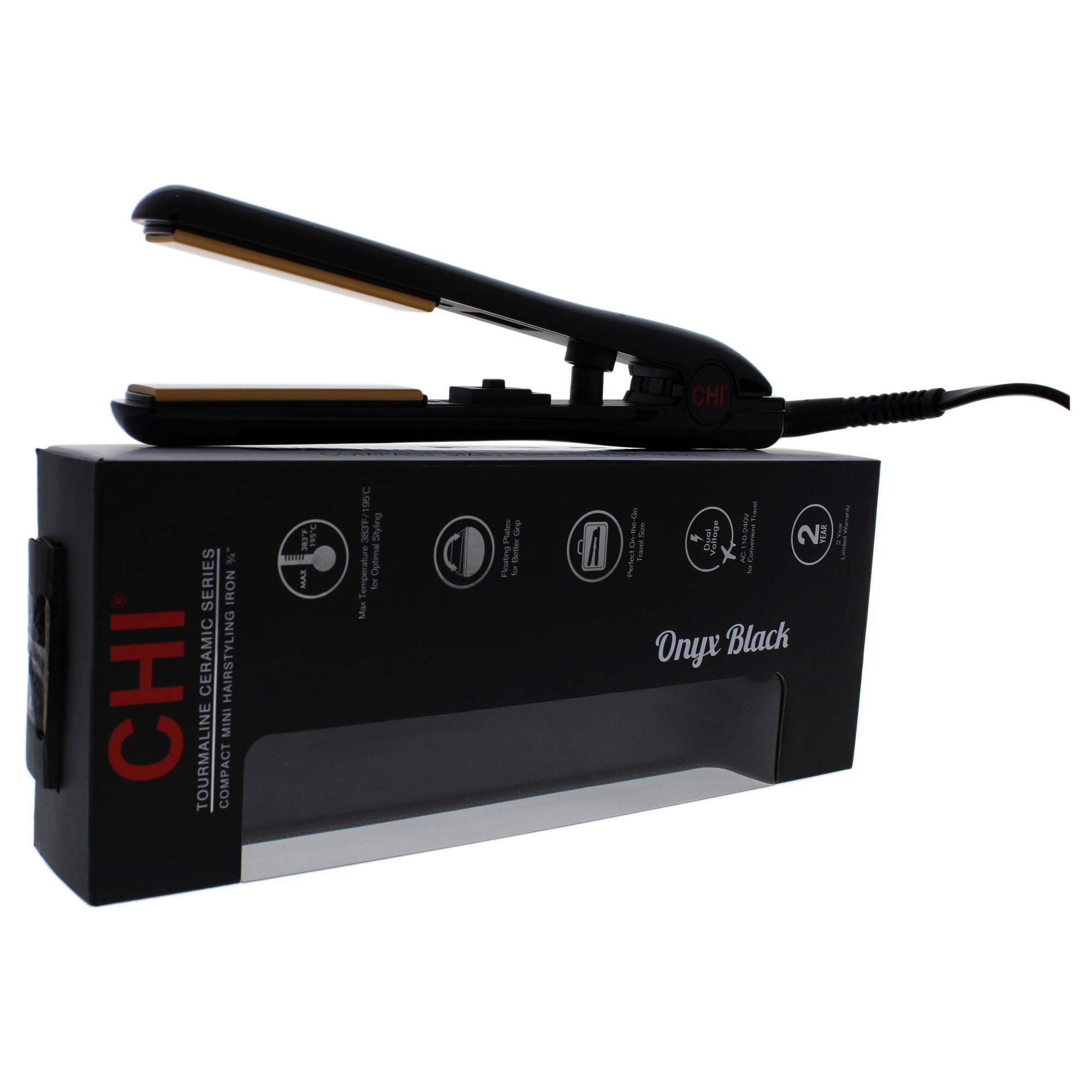 CHI Air Ceramic 3 4 Mini Flat Iron with Dual Voltage Black Walmart