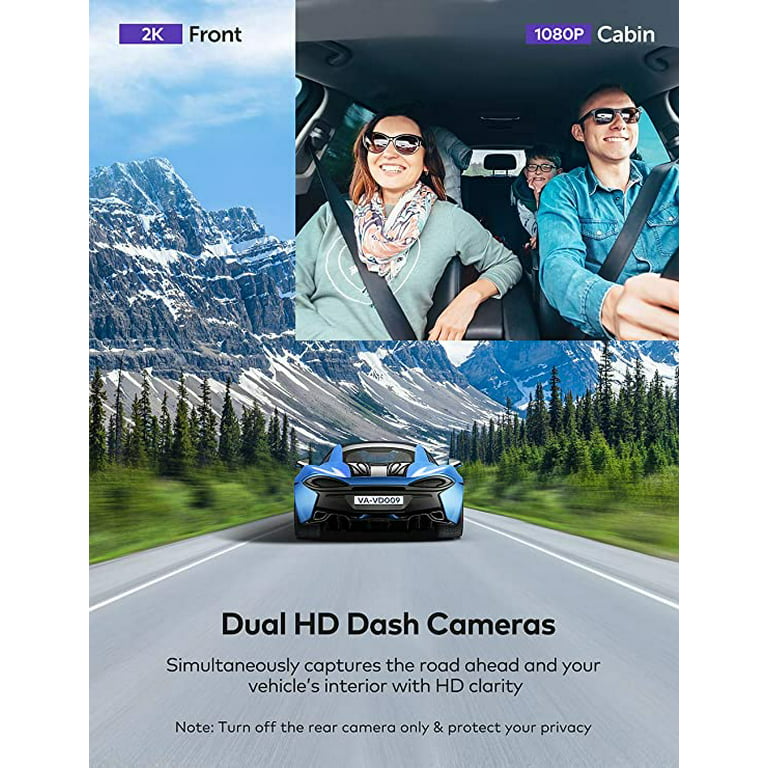 VAVA 2K Dual Dash Cam 
