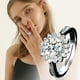 thumbnail image 2 of Ronda de compromiso de escarda Moissanite Anillo Solitario Promesa de plata 925 imitación chapado en anillo hecho con platinos para los anillos de las mujeres, 2 of 5
