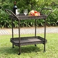 thumbnail image 2 of Pemberly Row Chariot de Service de Patio en Osier, Couleur Espresso, 2 of 3