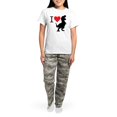 thumbnail image 4 of CafePress - I Love T Rex Women's Light Pajamas - Women's Short Sleeve Print T-Shirt and Pants Light Cotton Pajama Set, 4 of 7