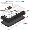 thumbnail image 2 of Design for Samsung Galaxy S23 Plus Phone Case with Camera Lens Sliding Cover Ring Holder Kickstand - Shockproof Heavy Duty Rugged Military Grade Bumper Protective Case for Women Men, White+Black, 2 of 11