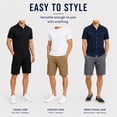 thumbnail image 3 of Men’s 3-Pack Super Stretch Cargo Shorts with Button Closure and Zipper Pockets (Sizes: 30-42), 3 of 7