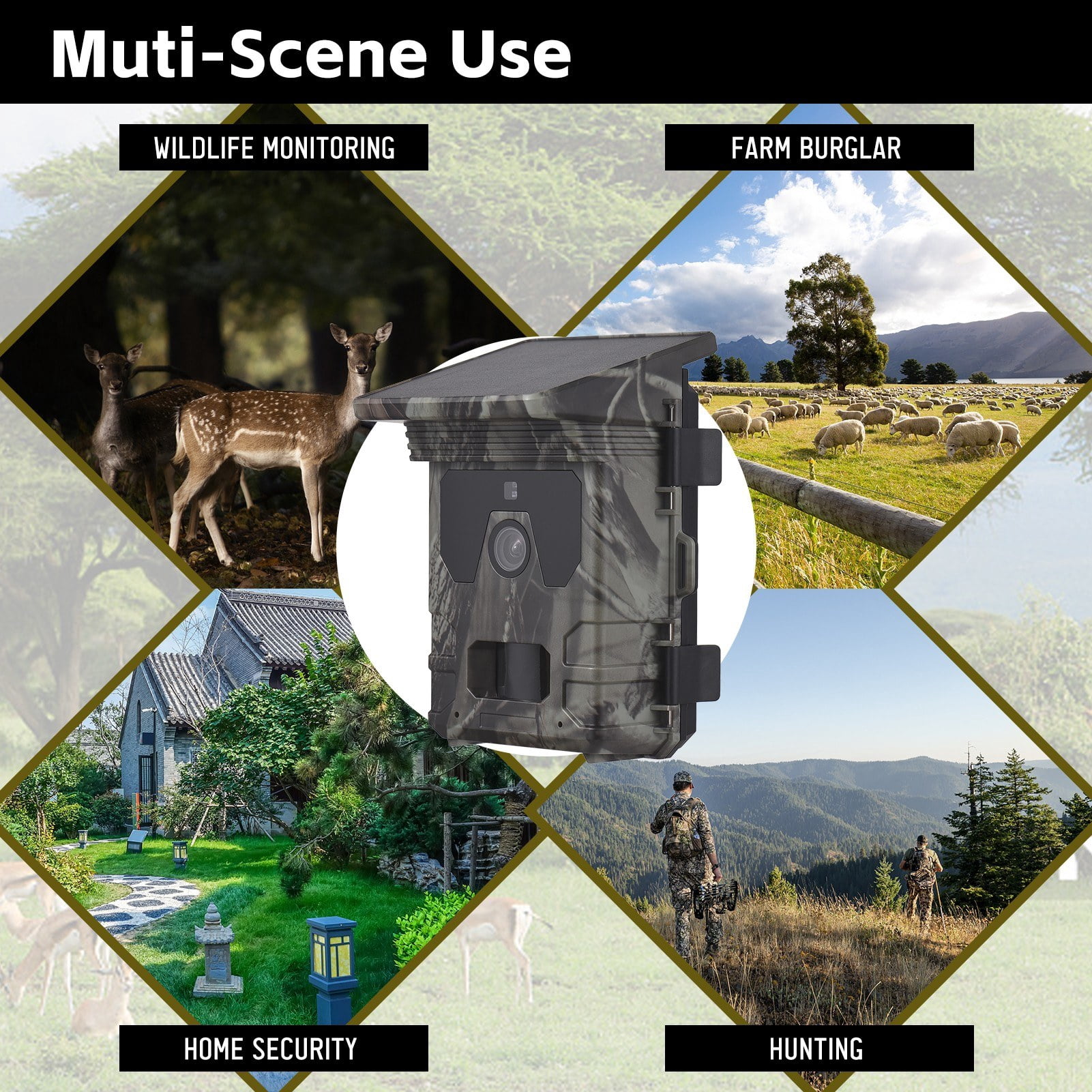 Solar Powered 50MP 4K Night Vision Trail Camera with 32GB Card