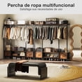 thumbnail image 2 of Simple Hogar Perchero Para ropa, Closet Armables Para Ropas, Closet de Madera, Montado en la Pared Rack Para Ropas, Organizador de Ropa Viene con dos Cajones de Tela,32 * 156 * 160CM (Color Retro), 2 of 7