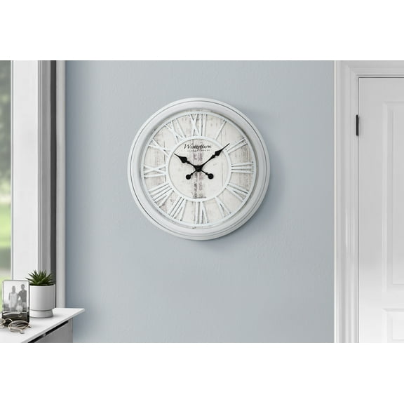Wall Clocks Clocks, 20" Round, Wall Clock, Grey, Transitional,Table Clocks