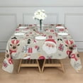 thumbnail image 3 of Beige Christmas Santa and Reindeer Pattern Square Tablecloth,Waterproof Square Table Cover,Wipeable Spillproof Washable Table Cover for Home Kitchen Party Decor 60"x60"(152x152cm), 3 of 6